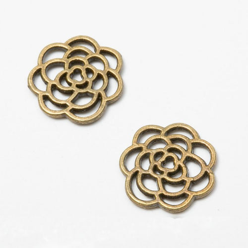 Openwork rose component shown in front and reverse details