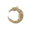 Crescent Moon Face Metal Connector Charms in Two Finishes view 2