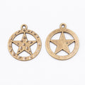 Star Medallion Metal Charm 2 Finish Options Craft Supply view 2