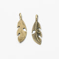 Openwork Leaf Charm in 2 Metal Finishes for Jewelry Making view 2
