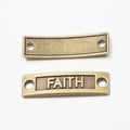 FAITH Word Bar Double Loop Jewelry Connector Component view 2