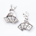 Rabbit Playing Cards Metal Charm Pendant Jewelry Making Component view 2