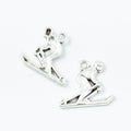 Vintage Sledding Boy Charms in Antique Silver Finish for Jewelry Making view 2