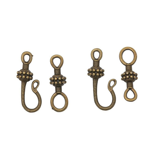 Close view showing the front and reverse details of the hook toggle clasp