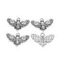 Textured Moth Metal Charms in Antique Silver Finish view 2
