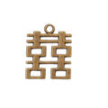 Vintage Finish Metal Double Happiness Symbol Charms in 3 Style Options view 2