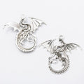 Coiled Flying Dragon Metal Charms in Five Finishes view 2