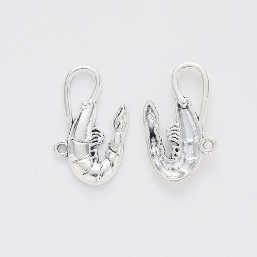 Curled shrimp charms shown in product image 2