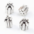 Vintage Style Metal Tiny Wrapped Gift Charm in 2 Metal Finishes view 2