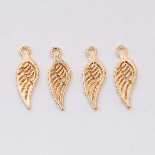 Small Single Wing Metal Charms close product view showing form and surface detail