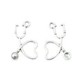 Heart Stethoscope Metal Charms in Four Antique Finishes view 2