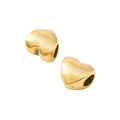 Plain Heart Slider Bead in 2 Metal Finishes for Jewelry Making view 2