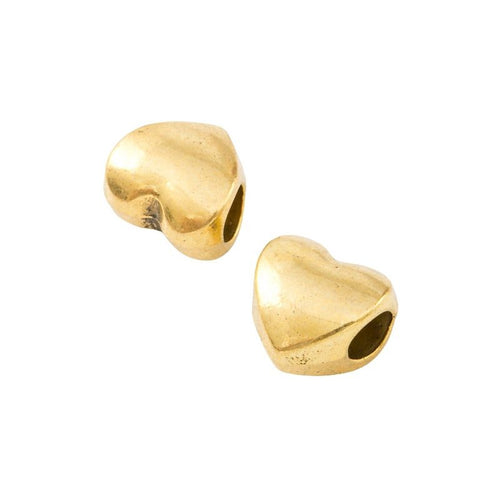 Antique Silver plain heart slider bead shown in product image 2