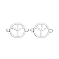 Two-Loop Peace Sign Connectors in Bronze and Antique Silver view 2