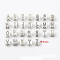 Square Alphabet Large Hole Metal Beads in Three Finishes view 2