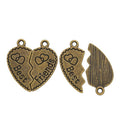 Best Friends Split Heart Metal Charm in 2 Finishes view 2