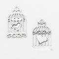 Heart Detail Birdcage Metal Charm Pendant Jewelry Making Component view 2