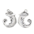 Curled Tail Gecko Metal Charm in Textured Metal for Jewelry Making view 2