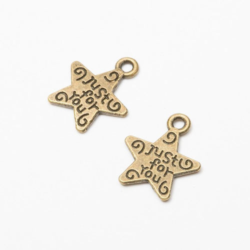Close view of the engraved message star showing a five-point silhouette and raised Just for You lettering