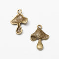Dotted Mushroom Charm In 2 Metal Finishes For Jewelry Making view 2
