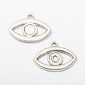 Eye Outline Charm Openwork Metal Pendant in Three Finishes view 2