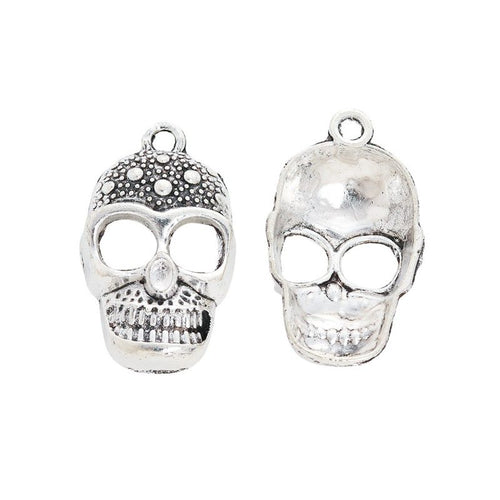 Grouped detailed skull components showing repeated front details and finish