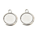 Small Round Cabochon Pendant Trays in Two Antique Finishes view 2