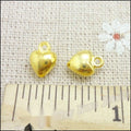 Mini Polished Gold Tone Heart Metal Charm Pendant Jewelry Making Component view 2
