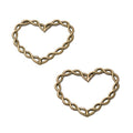 Vintage Style Metal Open Chain Heart Connector in 2 Metal Finishes view 2