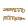 Floral Handle Comb Charm In 2 Metal Finishes For Jewelry Making view 2