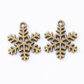Six Point Snowflake Metal Charm Pendant Jewelry Making Component view 2