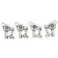 Hair Dryer and Scissors Silver Tone Metal Charm for Jewelry Making view 2