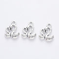 Heart Neck Double Swan Charm Pendants in Seven Finishes view 2