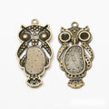 Antique Metal Owl Clock Charm Pendant With Textured Detail, 2 Finishes view 2
