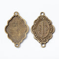 Ornate Oval Two Loop Bezel Connectors in Four Finishes view 2
