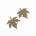 Veined Maple Leaf Charm in 2 Metal Finishes for Jewelry Making view 2