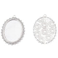 Beaded Edge Oval Cabochon Settings in Bronze and Silver Tones view 2