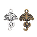Bow Umbrella Vintage Metal Charm Pendant for Jewelry Making view 2