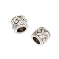 Geometric Barrel Bead in 2 Metal Finishes for Jewelry Making view 2