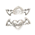 Love Heart and Wings Double Loop Jewelry Connector view 2