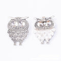 Ornate Wide Wing Owl Charm Metal Jewelry Making Pieces view 2