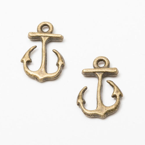 Alternate image of open anchor charm showing available finishes and form