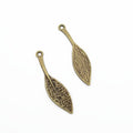 Filigree Long Leaf Metal Charms in Two Antique Finishes view 2