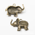 Patterned Elephant Metal Charms in Two Antique Finishes view 2