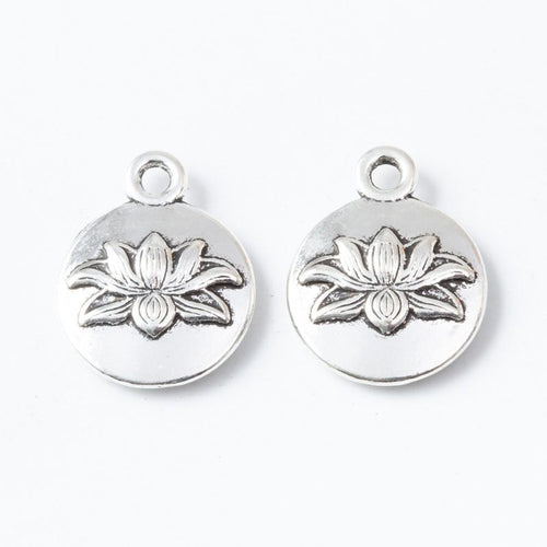 Front and reverse view of the lotus pose charm