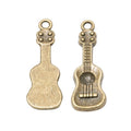 Acoustic Guitar Metal Charm in 3 Distinct Finishes for Jewelry Making view 2