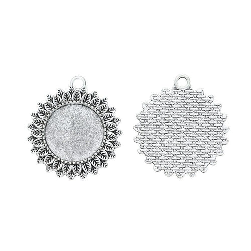 Metal sunflower-edge round setting, front detail shown in the product image