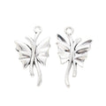 Curled Butterfly Alloy Charm in Antique Silver Finish view 2