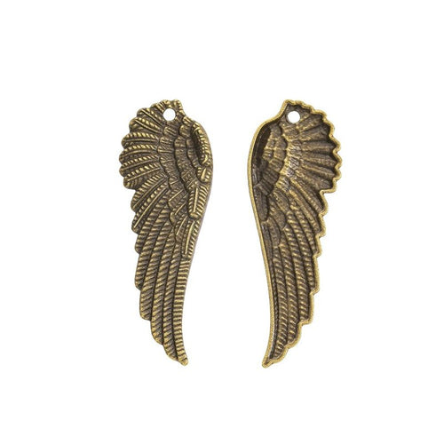 Close view of the single angel wing front and reverse