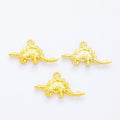 Stegosaurus Charm Small Textured Metal Pendant in Five Finishes view 2